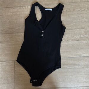 Women’s button down black bodysuit